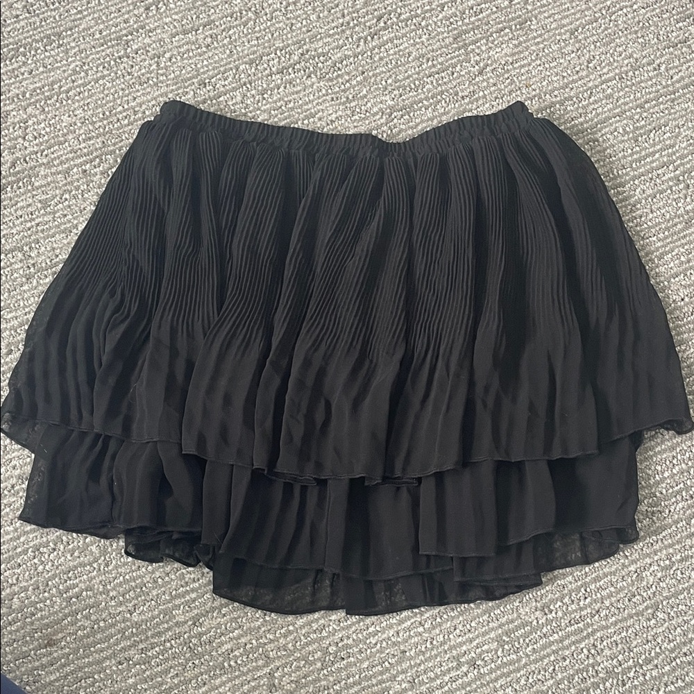 Ecote Black Layered Mini Skirt